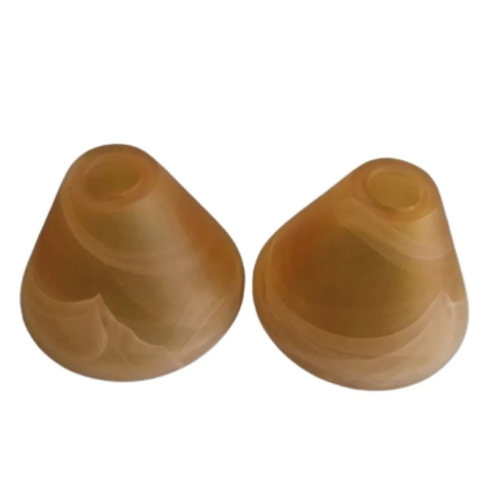 HEAVYWEIGHT Twin Glass Pendant Light Cover Creamy Caramel Tan Sconces Set